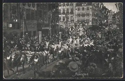 AK Nürnberg, 8. Deutsches Sängerbundesfest 1912, Minnelied-Festzug bei der Parade