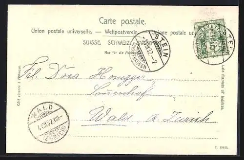 AK Stein a. Rh., Ortsansicht mit Uferpartie