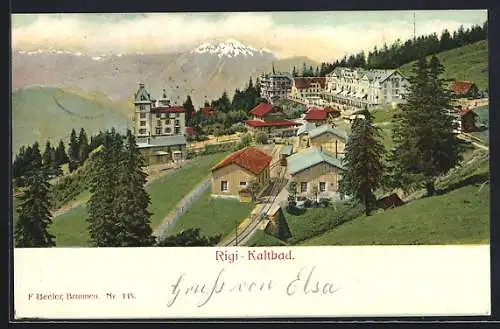 AK Rigi-Kaltbad, Panorama mit Hotel