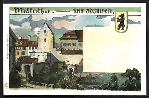 Künstler-AK Alt-St. Gallen, Müllertor, Wappen