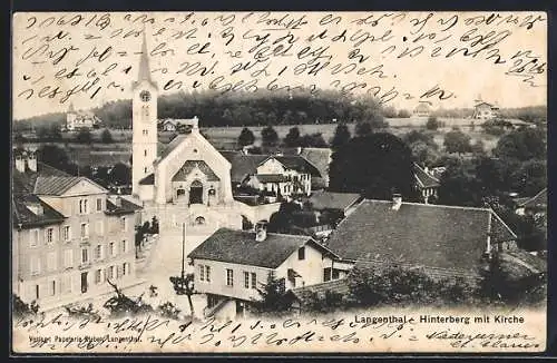 AK Langenthal, Hinterberg mit Kirche