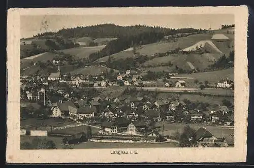 AK Langnau i. E., Teilansicht mit Kirche