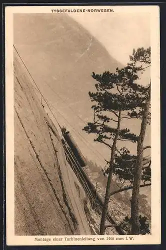 AK Tyssefaldene /Norwegen, Montage einer Turbinenleitung