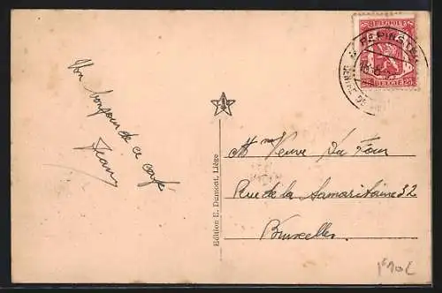 AK Tancrémont, Café des Pélerins boite aux lettres et route vers la Chapelle