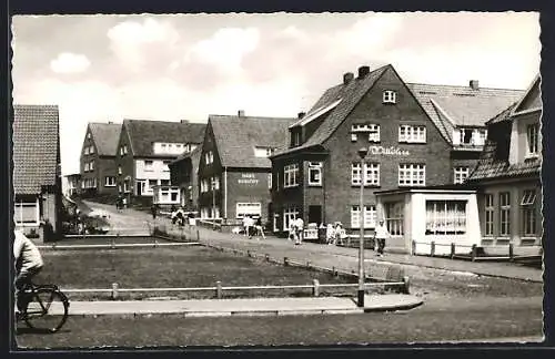 AK Juist, Nordseeheilbad, Damenpfad mit Haus Rudloff