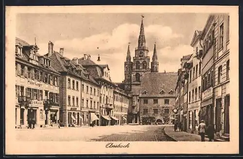 AK Ansbach / Bayern, Marktplatz mit Möbel-Lager Georg Kaiser