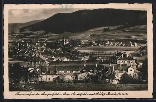 AK Lengenfeld / Eichsfeld, Teilansicht und Stein Eichsfeld mit Schloss Bischofstein