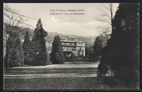 AK Freiburg i. B., Villa Friedenau, Pension Knab, Am Schlossberg