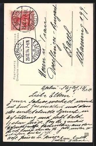 AK Jahreszahl 1915 aus Tannengrün, Glück und Frieden