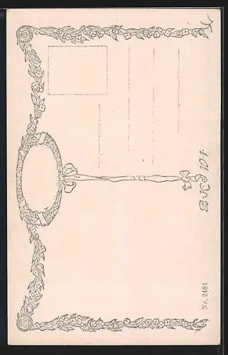 Künstler-AK sign. E. Veith: Amorettenspiel, Amoretten mit Blumenkranz