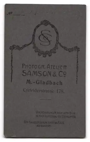 Fotografie Atelier Samson & Cie, M. Gladbach, Crefelderstr. 178, Porträt eines Mannes mit Schnurrbart