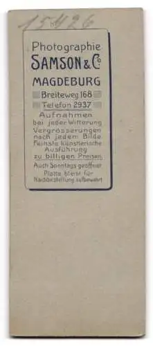 Fotografie Samson &amp Co., Magdeburg, Breiteweg 168, Elegante Dame mit Hut