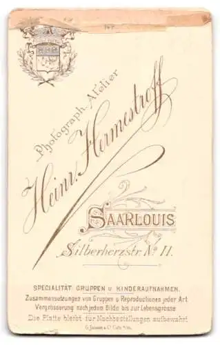 Fotografie H. Hermestroff, Saarlouis, Silberherzstr. 11, Porträt einer Frau