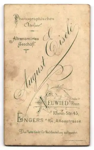 Fotografie August Eisele, Neuwied, Engers am Rhein, Portrait eines Mannes mit Schnurrbart