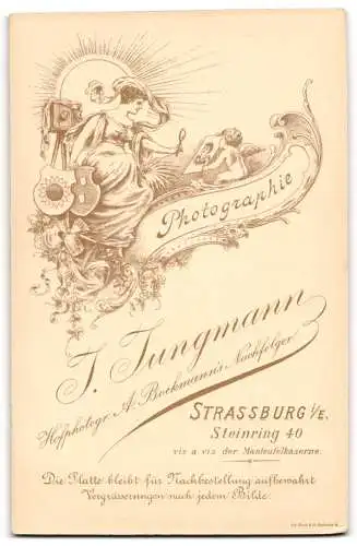 Fotografie J. Jungmann, Strassburg i./E., Steinring 40, Porträt einer Dame