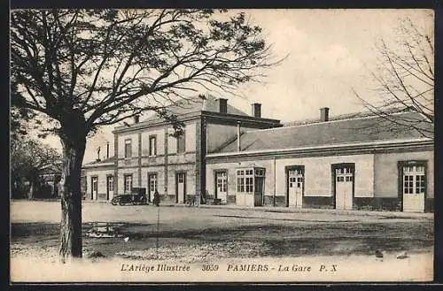 AK Pamiers, L`Ariège Illustrée, La Gare, Bahnhof