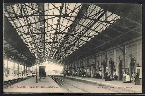 AK Saumur, Gare d`Orléans, Bahnhof