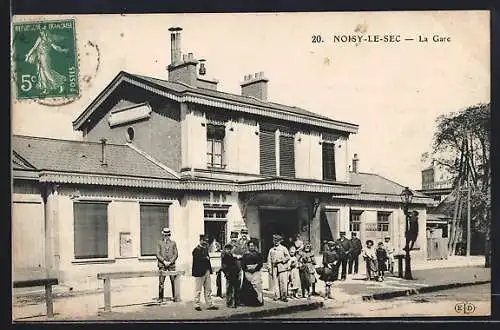 AK Noisy-le-Sec, La Gare, Bahnhof