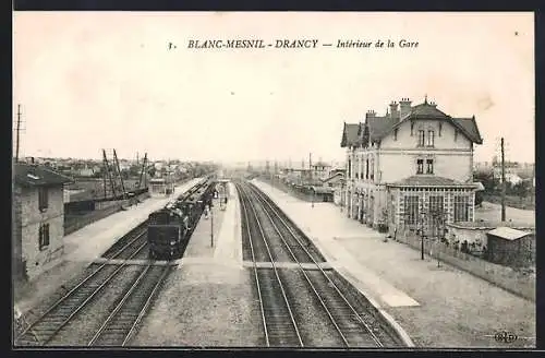 AK Blanc-Mesnil-Drancy, Intérieur de la Gare, Bahnhof