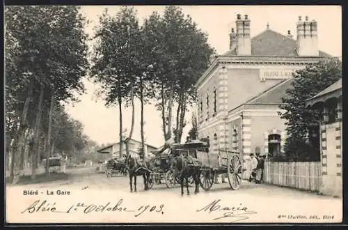 AK Bléré, La Gare, Bahnhof