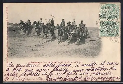 AK Saumur, Saut de la haie au Breil, franz. Kavallerie