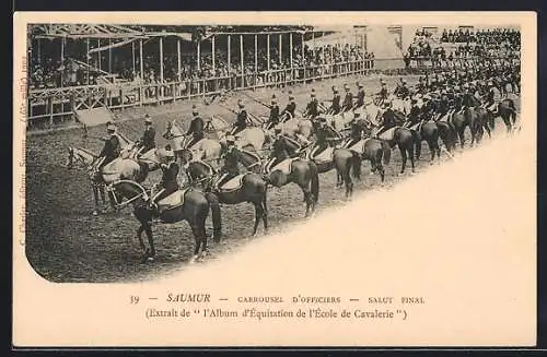 AK Saumur, Carrousel d`Officiers, Salut Final, franz. Kavallerie