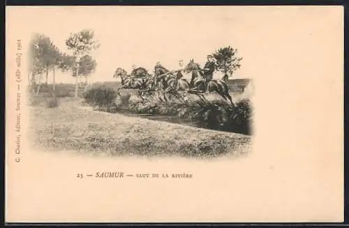 AK Saumur, Saut de la Rivière, franz. Kavallerie