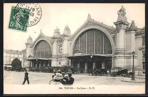 AK Tours, la Gare, Blick zum Bahnhofsgebäude