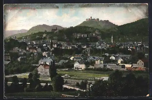 AK Eisenach, Gesamtansicht mit der Wartburg