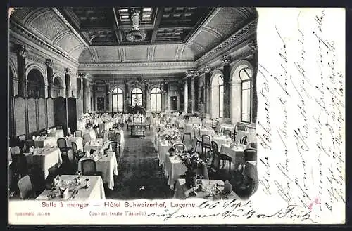 AK Lucerne, Hotel Schweizerhof, Salle a manger