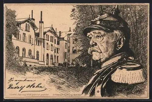 AK Schloss Friedrichsrug, Portrait von Otto von Bismarck in Uniform