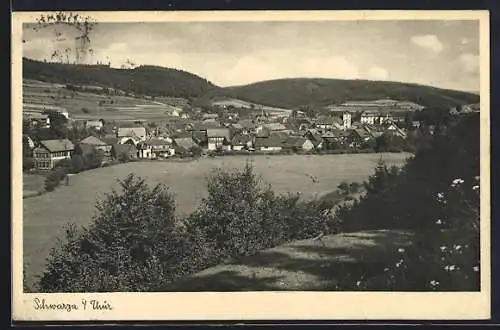 AK Schwarza / Thüringer Wald, Totalansicht mit Umgebung