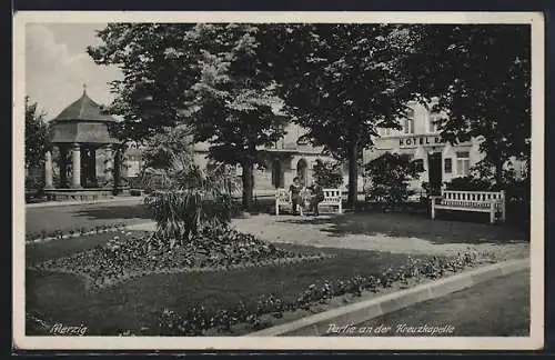 AK Merzig, Partie a. d. Kreuzkapelle mit Hotel