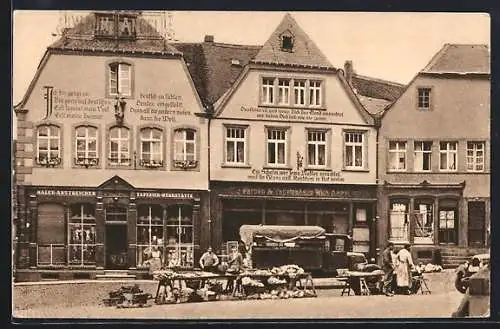 AK St. Wendel, Häusser mit Bekenntnissprüchen am Domplatz