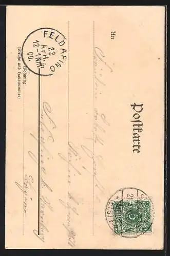 AK Strassburg, Thomaskirche mit umliegenden Häusern