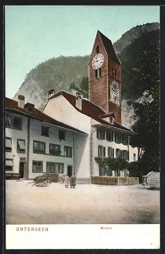 AK Unterseen, Blick auf die Kirche