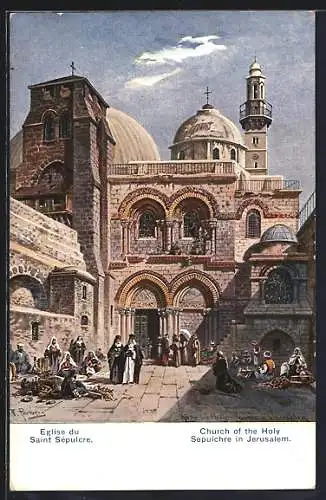 Künstler-AK Friedrich Perlberg: Jerusalem, Eglise du Saint Sepulcre