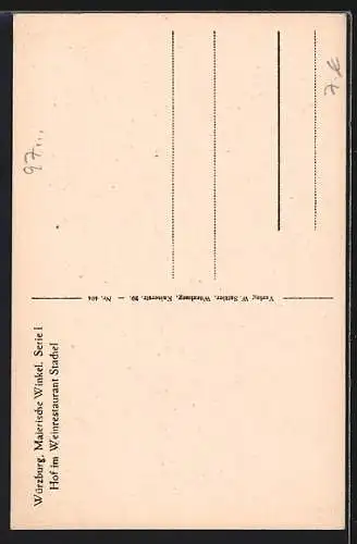 AK Würzburg, Hof im Weinrestaurant z. Stachel