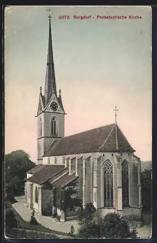 AK Burgdorf, Protestantische Kirche im Sonnenschein