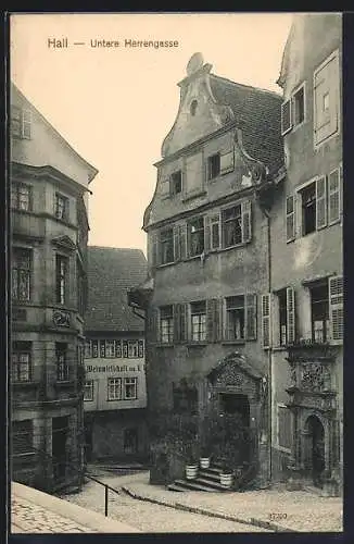 AK Schwäbisch Hall, Untere Herrengasse mit Weinwirtschaft