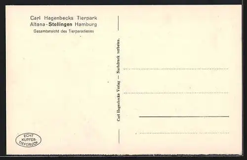 AK Hamburg, Carl Hagenbeck`s Tierpark, Gesamtansicht des Tierparadieses