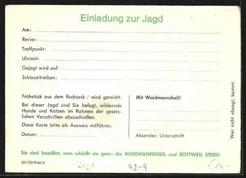 AK Auf, auf zur föhlichen Jagd in Kleidung von FORESTA!, Jäger schiessen im Wald