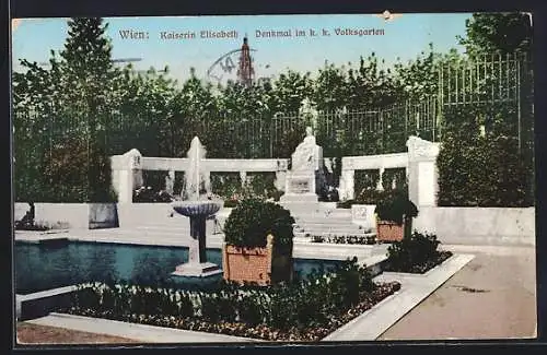 AK Wien, Kaiserin Elisabeth-Denkmal im k. k. Volksgarten