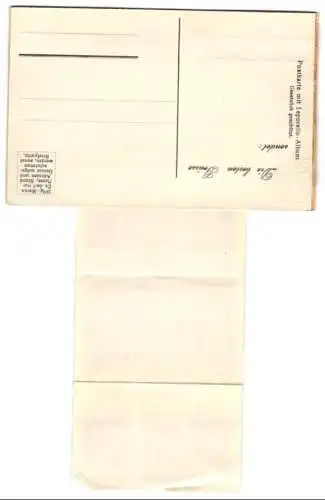 Leporello-AK Koblenz, Dampfer passieren Ehrenbreitstein, Festhalle, Strasse am Klein