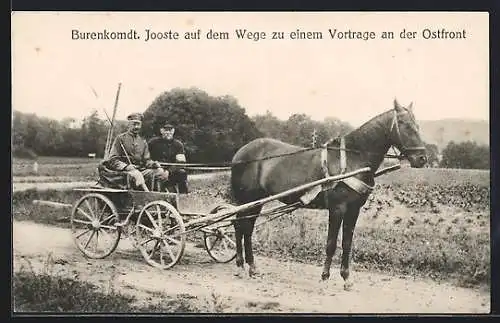 AK Burenkommandant Jooste auf dem Weg zu einem Vortrag an der Ostfront