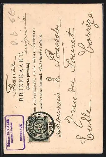 AK Burengeneräle De Wet, Botha und De La Rey, Bäumchen nach Art des Jugendstil
