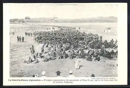 AK Ping-Yang, Troupes japonaises bivouaquant, Russisch-Japanischer Krieg