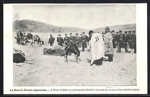 AK La Guerro-Japonaise, A Port-Arthur, le cérémonie funèbre..., Russisch-Japanischer Krieg