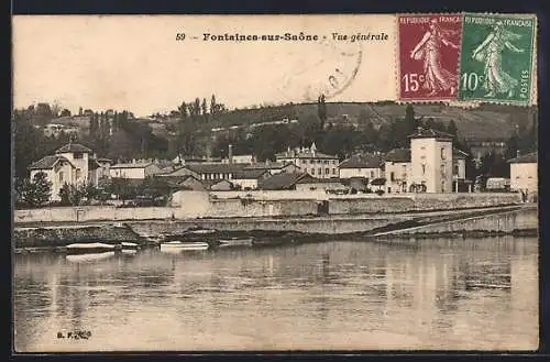 AK Fontaines-sur-Saône, Vue générale