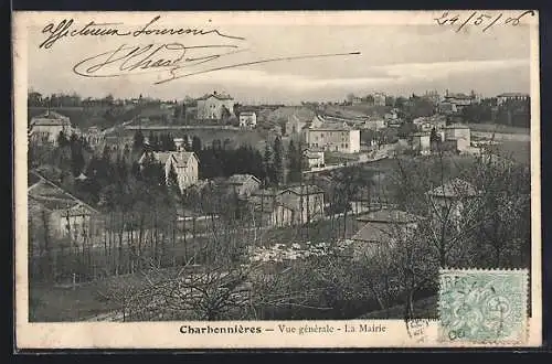 AK Charbonnières, Vue générale, La Mairie